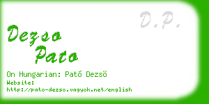 dezso pato business card