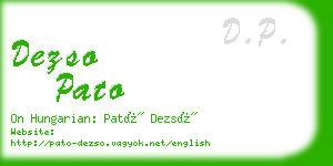 dezso pato business card